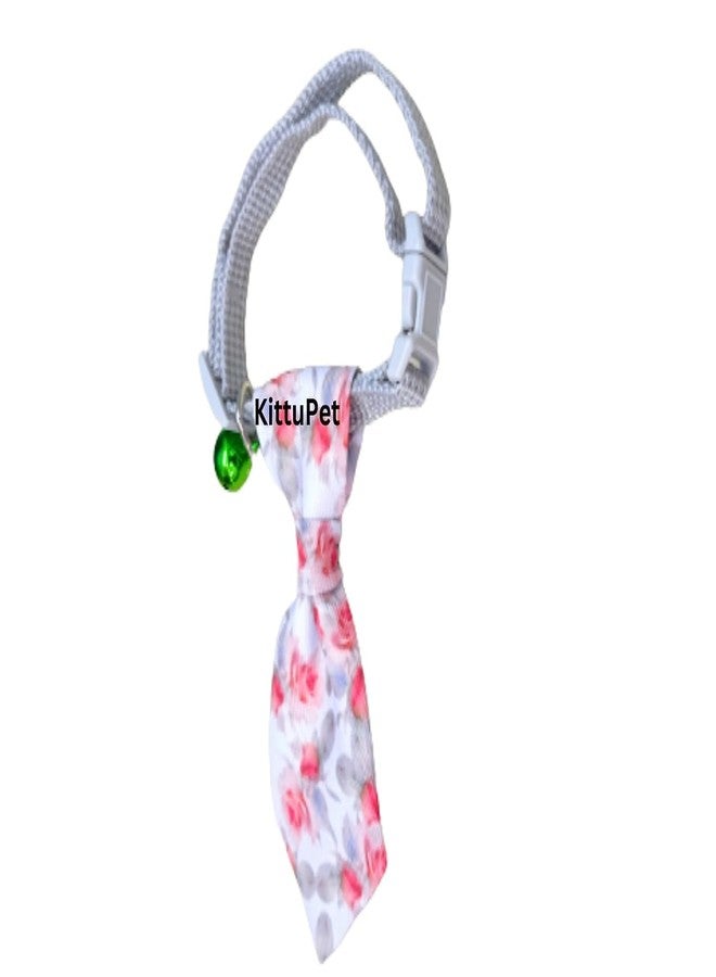 KittuPet Dog Neck tie, Unique Dog Collar, Unique cat Collar, Breakaway Buckle (Grey, Printed Design) - Image 1